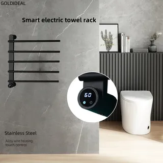 Chauffeserviettes électrique inox304 noirmat mural cinqbarres…