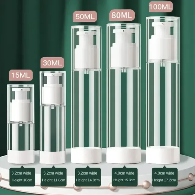 Bouteille à pompe transparente sans air pour crème… – vue 5