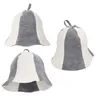 Chapeaux sauna feutre laine lot trois bicolore gris… – vue 3
