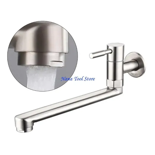 Mitigeur mural monocommande bec long pivotant inoxydable… – vue 6