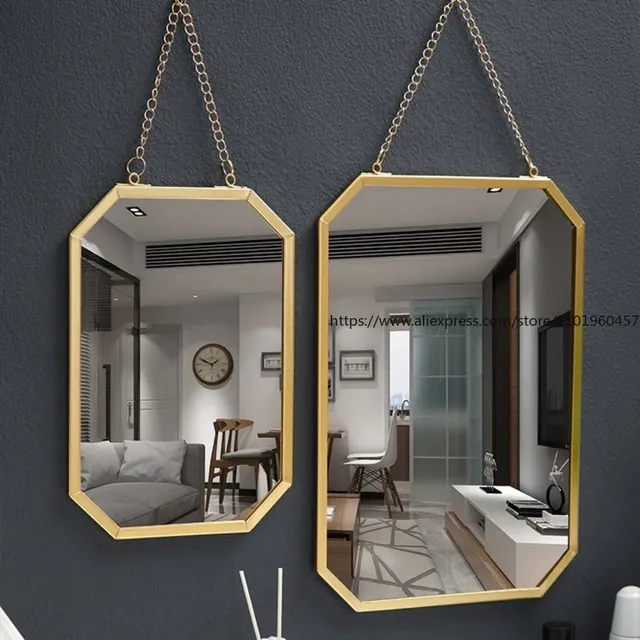 Miroir mural carré en fer forgé de Style nordique – vue 3