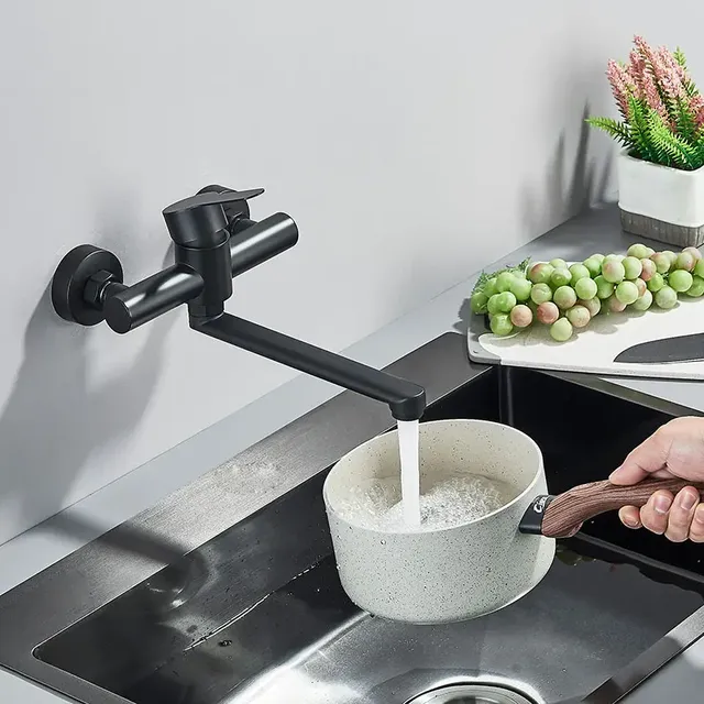 Robinets de cuisine muraux en acier inoxydable – vue 2