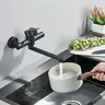 Robinets de cuisine muraux en acier inoxydable – vue 2
