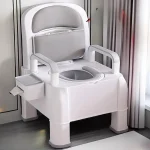 Chaise d&rsquo;aisance de chevet réglable, siège de toilette Mobile, pot Portable robuste à usage nocturne, idéal pour les personnes âgées/grosses, chaises de salle de bain