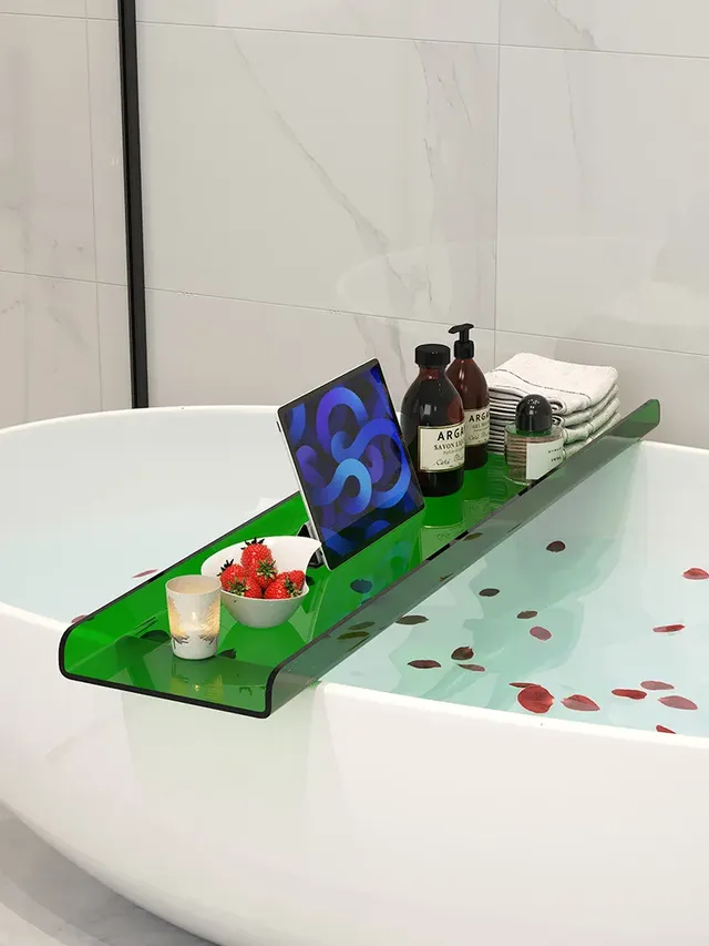 Plateau baignoire acrylique transparent bleu incurvé… – vue 6