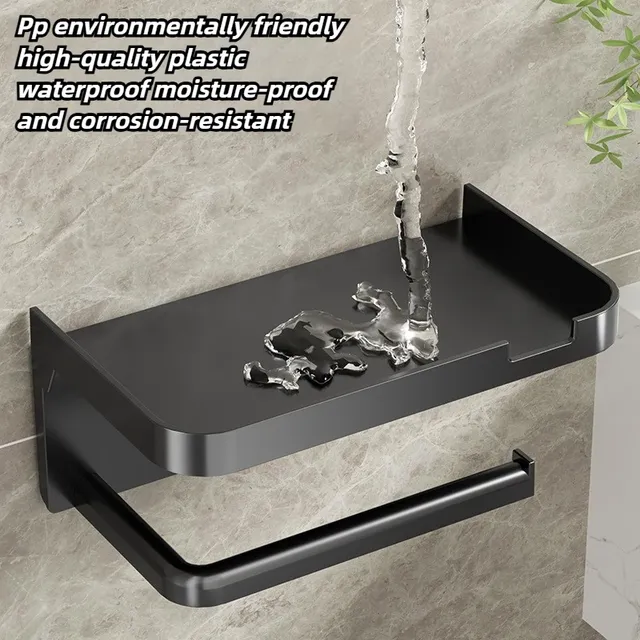 Porte papier hygiénique mural support téléphone sans… – vue 2
