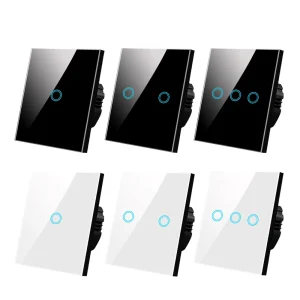 UE Tactile Commutateur AC100-240V Led Rétro-Éclairage Panneau Guatemala Clip Verre Mur Lumière michaSwitches 1/2/3 Gang Interruttore