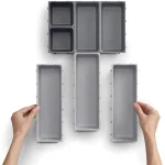 Boîte de rangement de cuisine à tiroirs, 7 pièces, organisateur de couverts, combinaison gratuite séparée, multifonction, articles divers, papeterie, plateau de rangement de bureau