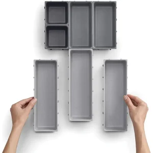 Boîte de rangement de cuisine à tiroirs, 7 pièces, organisateur de couverts, combinaison gratuite séparée, multifonction, articles divers, papeterie, plateau de rangement de bureau