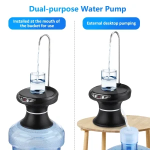 Pompe distributrice d&rsquo;eau automatique, bouton tactile, interrupteur à une touche, bouteille de 5 gallons, tuyau en acier inoxydable, fontaine de boisson à Circulation d&rsquo;eau silencieuse