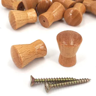 Mini bouton bois hêtre verni forme champignon surface satinée diamètre…