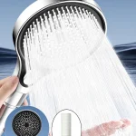 Pommeau de douche réglable à 4 modes, buse de pulvérisation à économie d&rsquo;eau haute pression avec filtre, soins des cheveux, peau, Spa, pluie, salle de bain