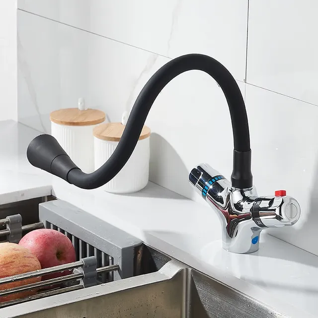 Robinet thermostatique de cuisine finition chromée en… – vue 6