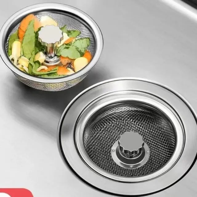 Filtre d'évier de cuisine en maille d'acier inoxydable – vue 3