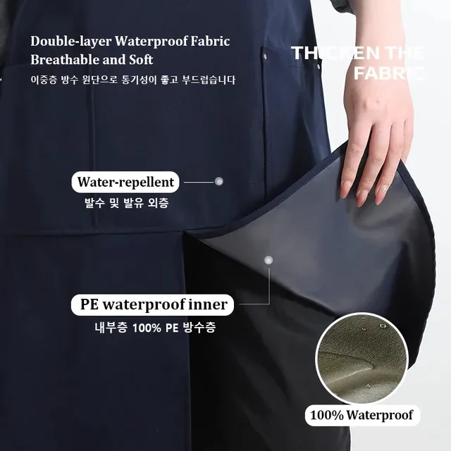 Tablier imperméable en polyester fendu sur le devant… – vue 5
