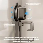 Support mural de crochet de rangement pour lavabo, crochet à ventouse, support de support de rangement pour lavabo de salle de bain, crochet en plastique permettant de gagner de l&rsquo;espace