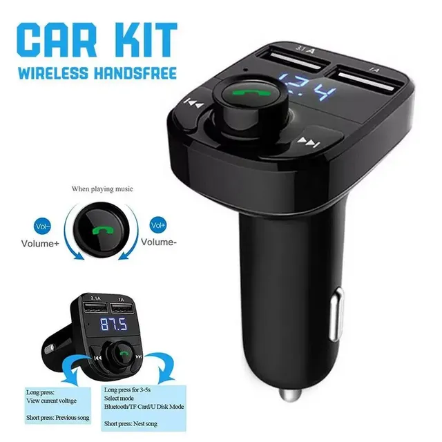 Chargeur de voiture transmetteur FM Bluetooth Audio… – vue 6