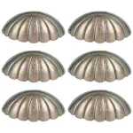 Poignée demi-ronde pour la décoration intérieure, forme de coquille, meubles, Foy, armoire de cuisine, 6 pièces