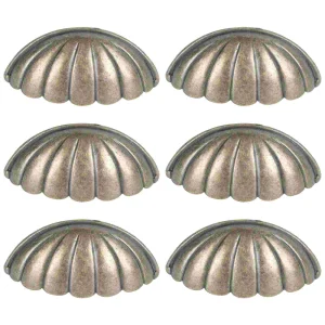 Poignée demi-ronde pour la décoration intérieure, forme de coquille, meubles, Foy, armoire de cuisine, 6 pièces