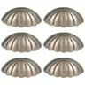 Lot six poignées coquille demi lune cannelées alliage… – vue 1
