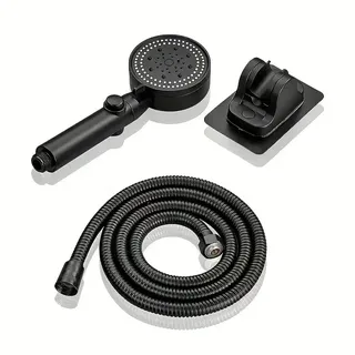 Pommeau de douche noir réglable 3 pièces