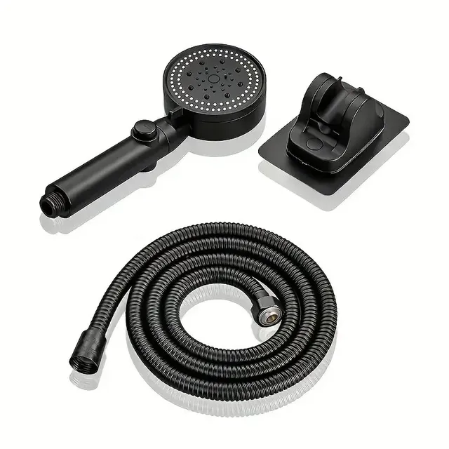 Pommeau de douche noir réglable 3 pièces