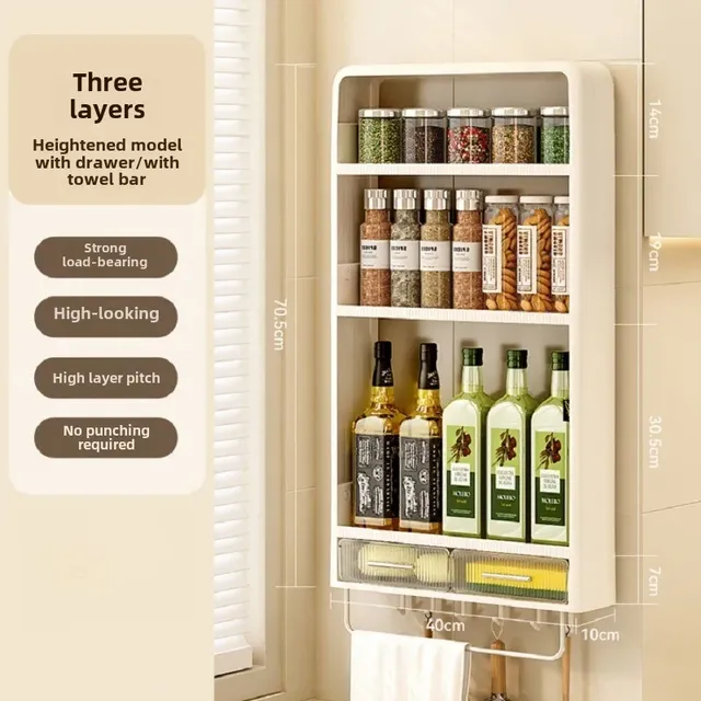 Étagère murale multicouche pour cuisine et salle de bains – vue 5