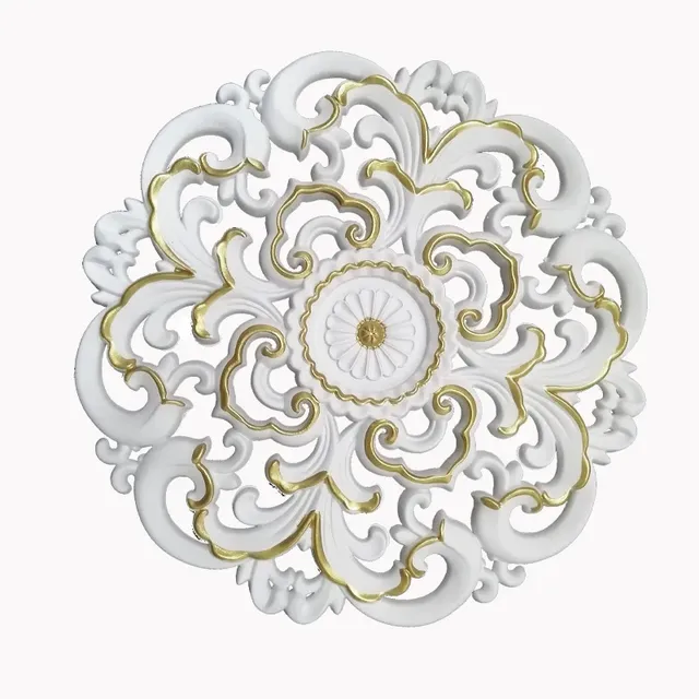 Rosace plafond décorative ronde baroque rococo motifs… – vue 6