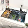 Cascade grand évier de cuisine en acier inoxydable à… – vue 6
