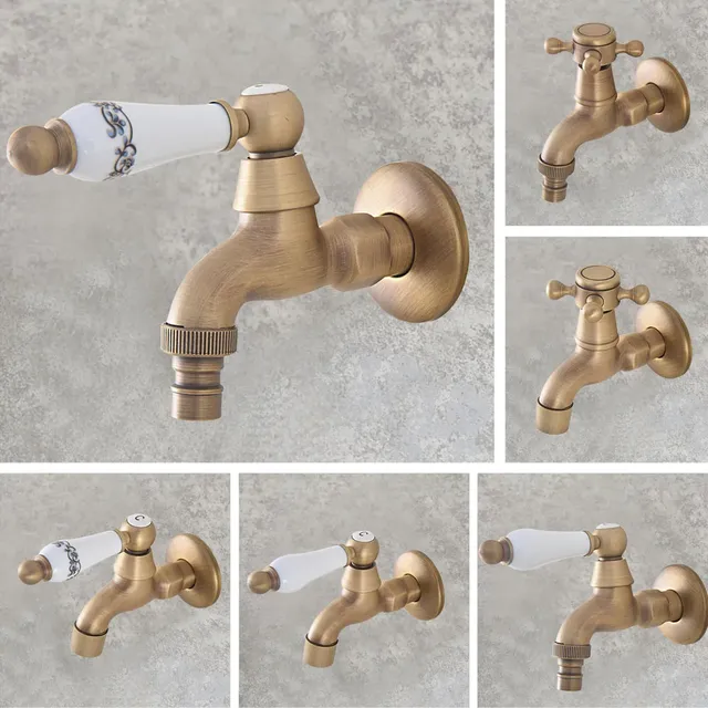 Robinet mural extérieur antique bronze patiné victorien… – vue 2