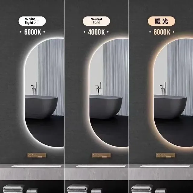 Miroir de salle de bain intelligent ovale – vue 3