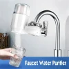 Purificateur eau robinet universel fixation filetage standard plastique ABS cartouche transparente remplaçable levier latéral aérateur multijets sélection sans outil compact