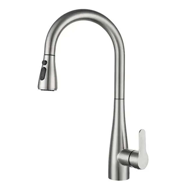Mitigeur cuisine inox brossé finition noir mat bec haut… – vue 6