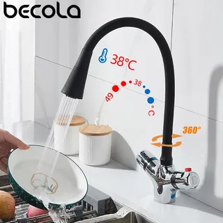 Robinet thermostatique de cuisine finition chromée en laiton de haute…