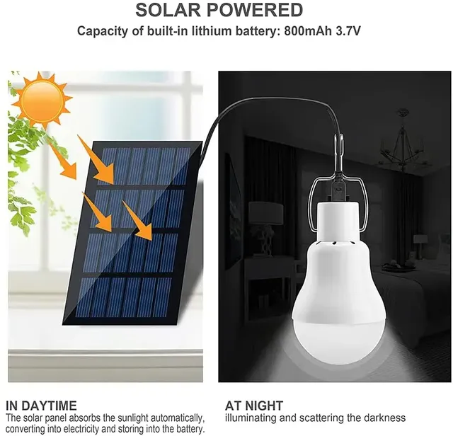 Ampoule solaire LED étanche portable – vue 2