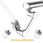 1080 °   Robinet de cuisine pivotant, aérateur, double Mode, extension de buse d&rsquo;eau, adaptateur 22/24mm, barboteur, bras robotique