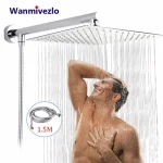 HOShower-Pommeau de douche à effet pluie en acier inoxydable, poignées carrées de style labyrinthe, bras de douche amovible, tuyau 1.5, 8, 10, 12