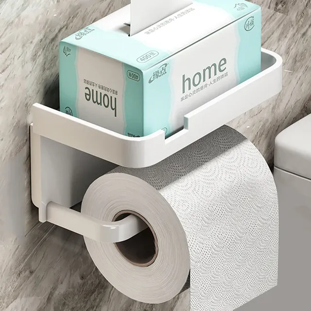 Support porte papier toilettes tablette intégrée noir… – vue 3