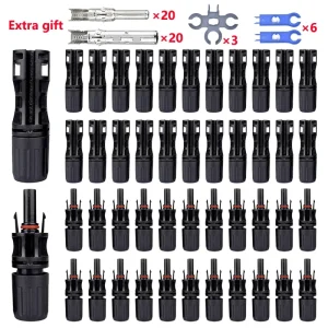 Kit de connecteurs solaires photovoltaïques 600/400/200/100/40/20/10 pièces, connecteurs solaires de panneau 1000V 30A pour PV/MC 2.5/4/6 mm2