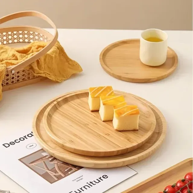 Plateau de service en bambou japonais simple – vue 2
