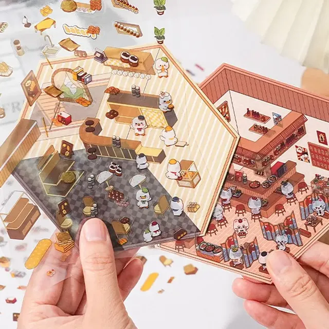 Autocollant 3D bricolage scène de cabine… – vue 3