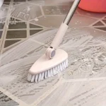 Brosse de sol à poils durs pour le nettoyage des toilettes, des baignoires et des carreaux. Élimination des rayures douce, durable et ergonomique. Outil de nettoyage efficace pour la maison