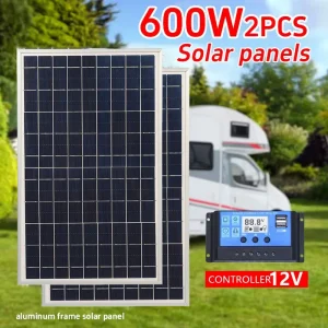 Kit de panneaux solaires 300W 12V, alimentation USB polycristallin complète, Portable, Rechargeable, pour l’extérieur, générateur solaire pour la maison Kit de panneaux solaires 300W 12V, alimentation USB polycristallin complète, Portable, Rechargeable, pour l’extérieur, générateur solaire pour la maison