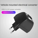 Adaptateur secteur avec prise de voiture, chargeur automatique, prise ue 220V AC à 12V DC pour appareils électroniques de voiture, accessoires automobiles, usage domestique