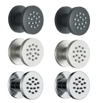 Pulvérisateur de douche SPA chromé, Jet corporel de douche, Jets de Massage ronds, Jets de douche d&rsquo;installation dissimulés en laiton