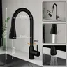 Robinet de cuisine noir Flexible extractible – vue 2