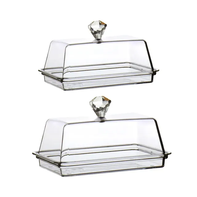 Beurrier acrylique transparent couvercle poignée…