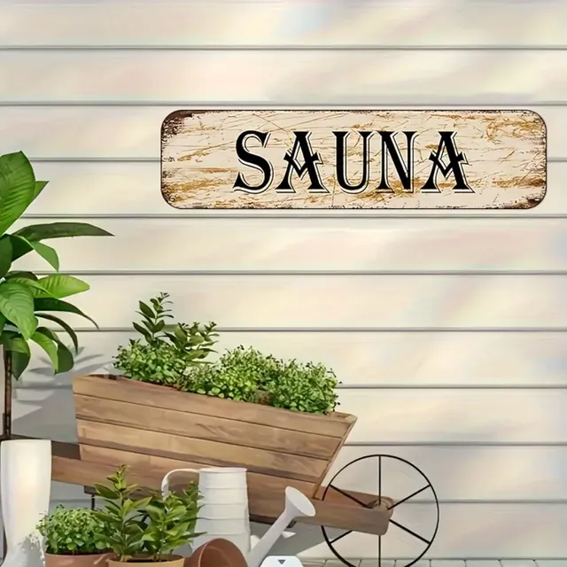 Panneau de sauna vintage en aluminium 4x16" (10x40cm) – vue 3