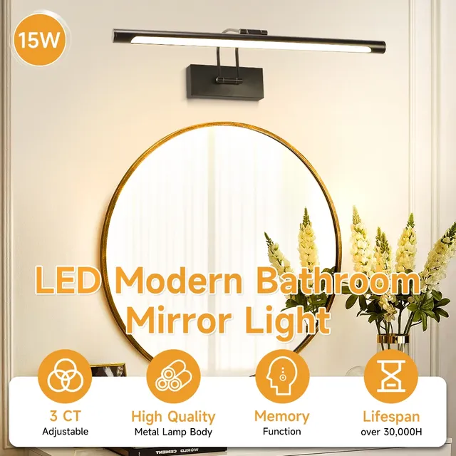Miroir lumineux USB vanité lumière 3 couleurs en 1 lampe… – vue 3