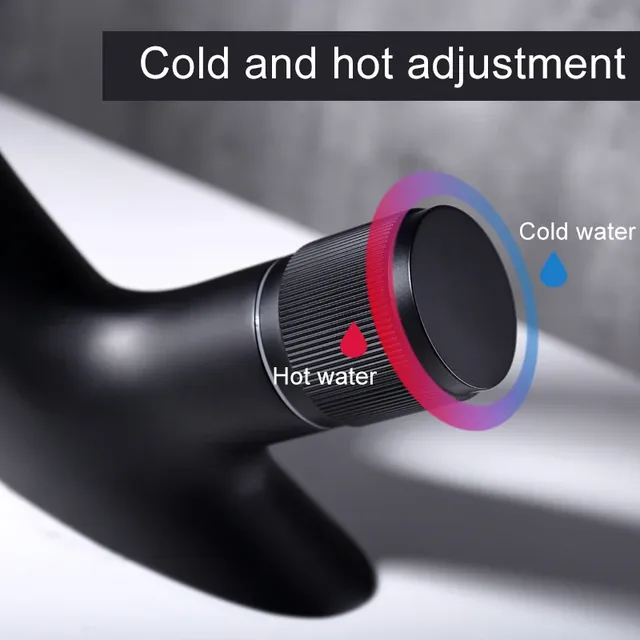 BAKALA robinets de lavabo noir mat cascade robinet de… – vue 4